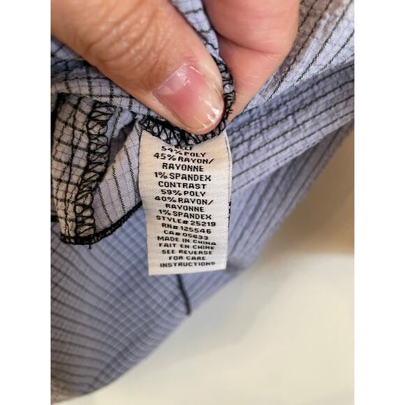 Habitat blue 3/4 sleeve tunic top lightweight asymetrical unique stretchy Size L - Picture 5 of 6